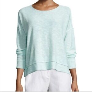 Eileen Fisher Organic Linen Cotton Blend Sweater Mint Green Women’s Size Small